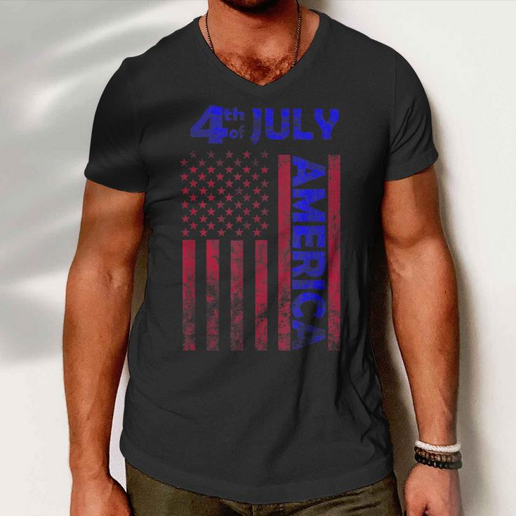 Independence Day Usa America Flag 4Th Of July Happy Funny Men V-Neck Tshirt