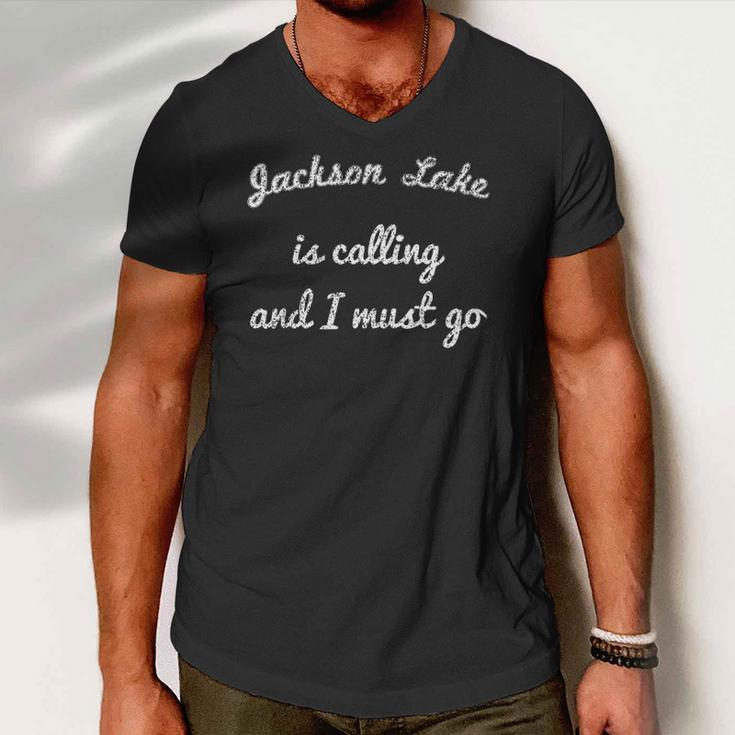 Jackson Lake Georgia Funny Fishing Camping Summer Gift Men V-Neck Tshirt