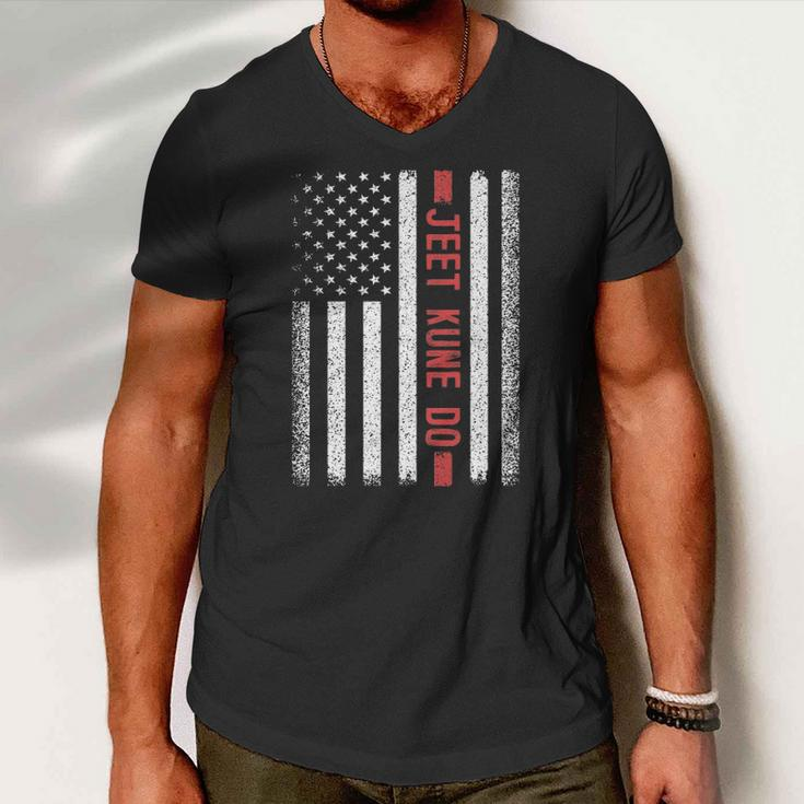 Jeet Kune Do American Flag 4Th Of July Men V-Neck Tshirt