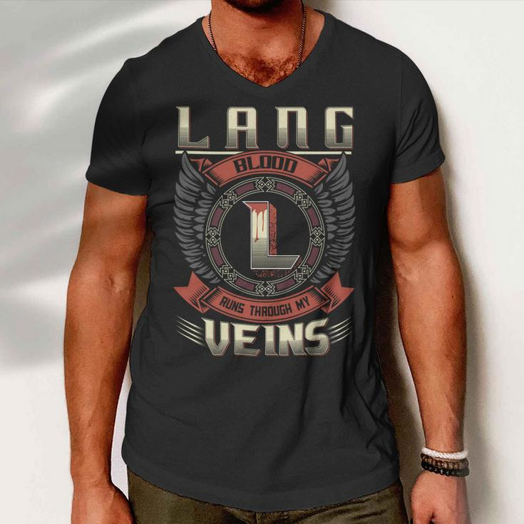 Lang Blood Run Through My Veins Name V5 Men V-Neck Tshirt