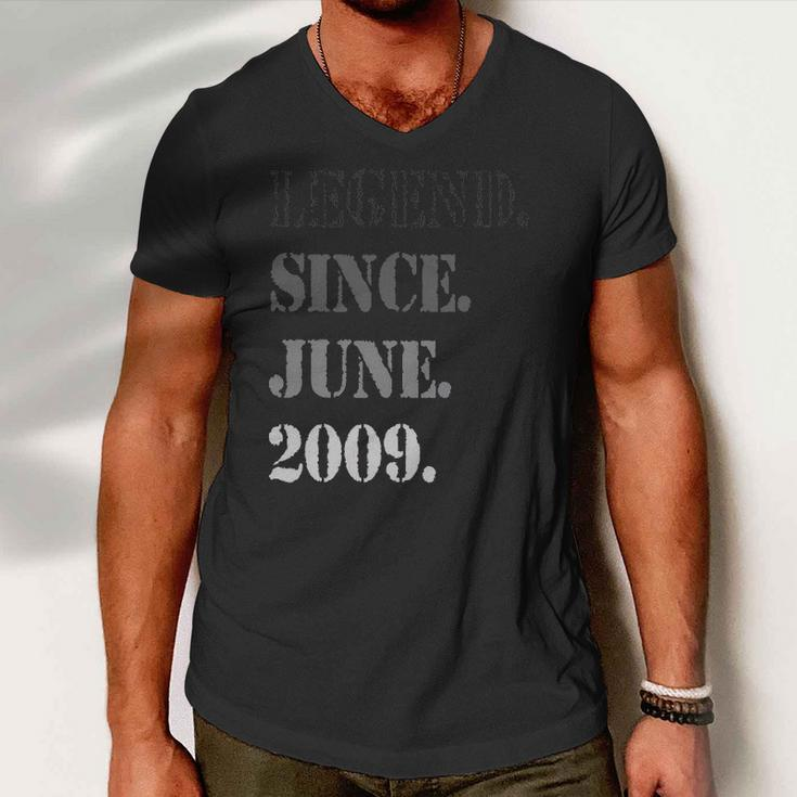 Legend Since June 2009 Th Birthday 13 Years Old Men V-Neck Tshirt