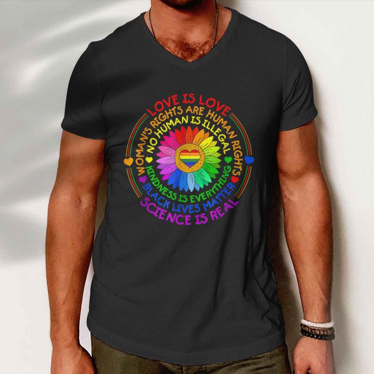 Love Is Love Science Is Real Kindness Is Everything LGBT Men V-Neck Tshirt