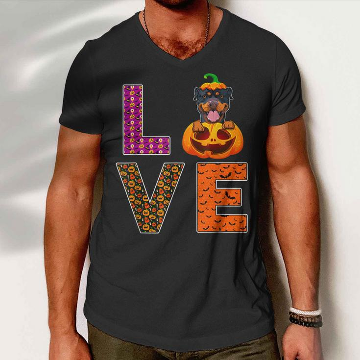 Love Rottweiler Halloween Costume Funny Dog Lover Men V-Neck Tshirt
