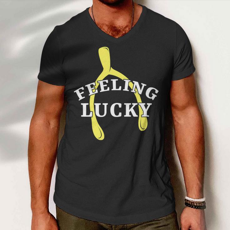 Lucky Turkey Wishbone Vintage 10 Shirt Men V-Neck Tshirt