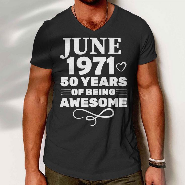 Made In June 1971 50 Years Of Being Awesome Men V-Neck Tshirt