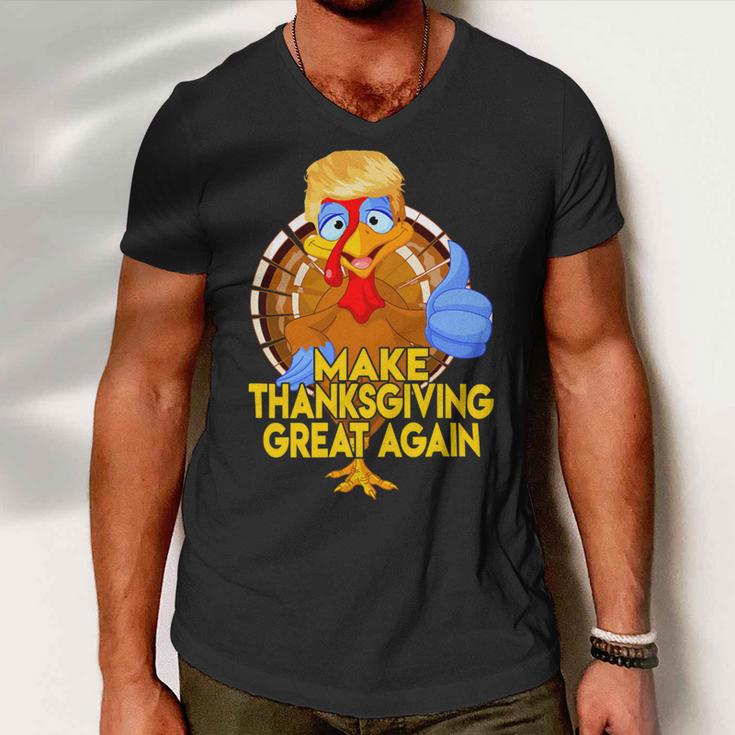 Make Thanksgiving Great Again Funny 2 Shirt Men V-Neck Tshirt