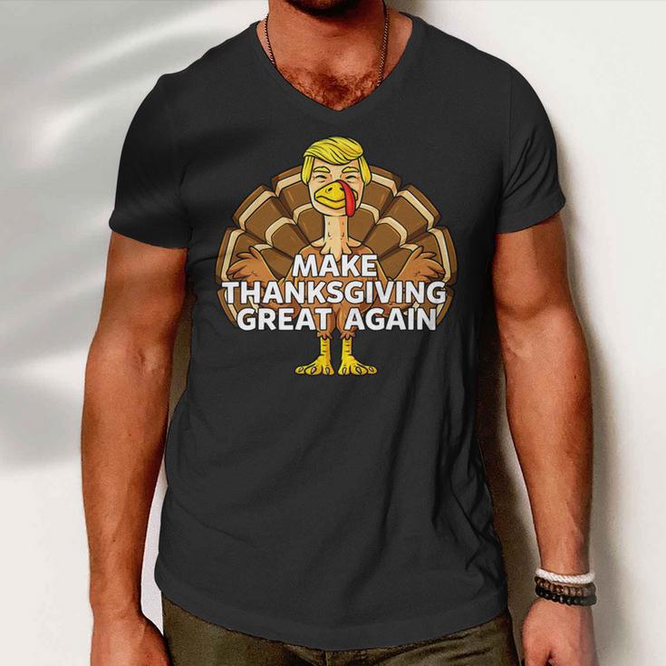 Make Thanksgiving Great Again Funny 3 Shirt Men V-Neck Tshirt