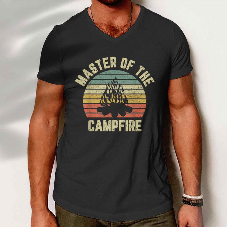 Master Of The Campfire Camping Vintage Camper Men V-Neck Tshirt