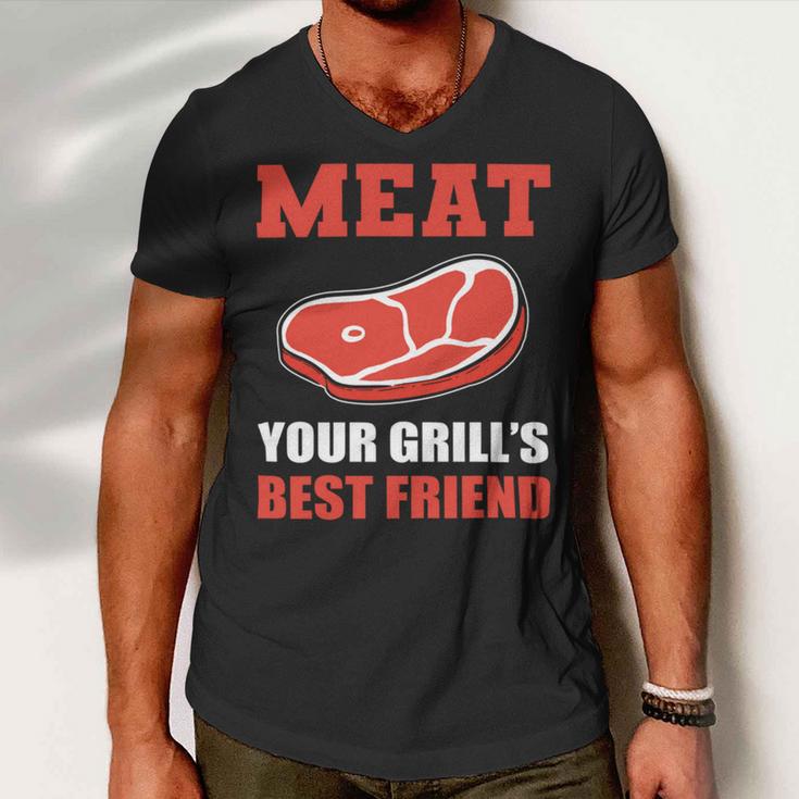 Meat Your Grill’S Best Friend Butcher Chef Cook Bbq Men V-Neck Tshirt