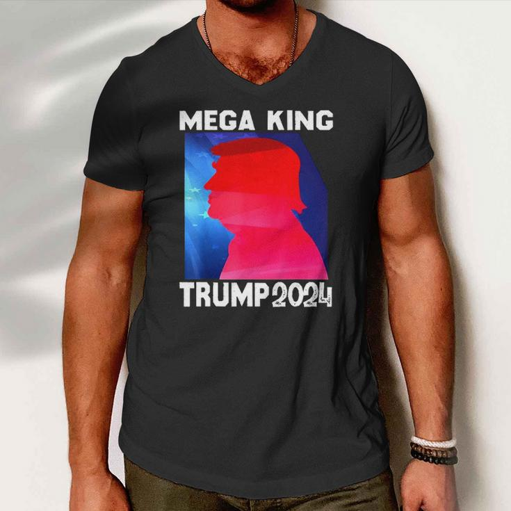 Mega King Usa Flag Proud Ultra Maga Trump 2024 Anti Biden Men V-Neck Tshirt