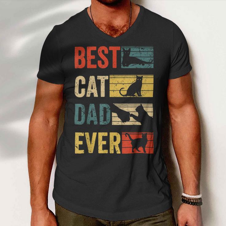 Mens Best Cat Dad Ever Funny Fathers Day Gifts 461 Trending Shirt Men V-Neck Tshirt