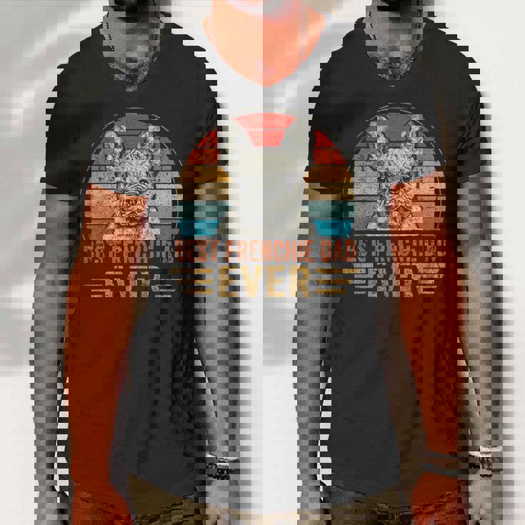 Mens Best Frenchie Dad Ever French Bulldog Lover Fathers Day Men V-Neck Tshirt