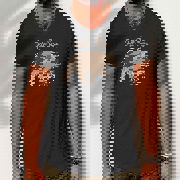 Mens Camouflage Daddy Bear Family Camo Hunting - Papa Bear Men V-Neck Tshirt Mens Camouflage Daddy Bear Family Camo Hunting - Papa Bear Men V-Neck Tshirt