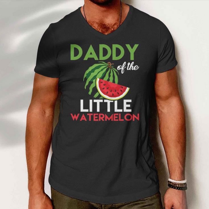 Mens Cute Watermelon Daddy Design Dad For Men Men V-Neck Tshirt