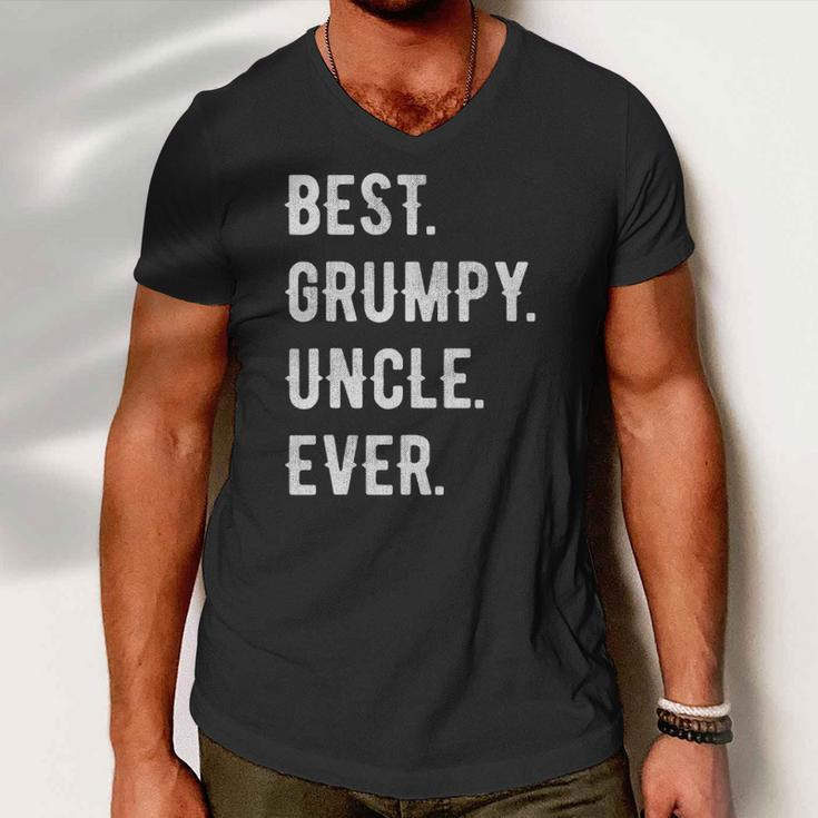 Mens Funny Best Grumpy Uncle Ever Grouchy Uncle Gift Men V-Neck Tshirt