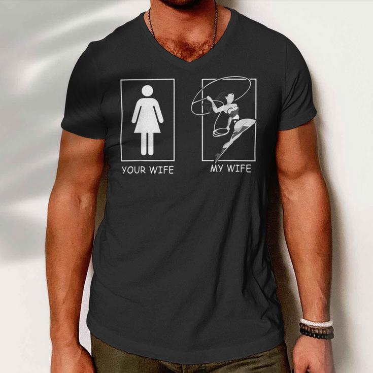 Mens My Wife Vs Your Wife Funny Husband Men Groom Present Sleeveless Top 269 Trending Shi Men V-Neck Tshirt