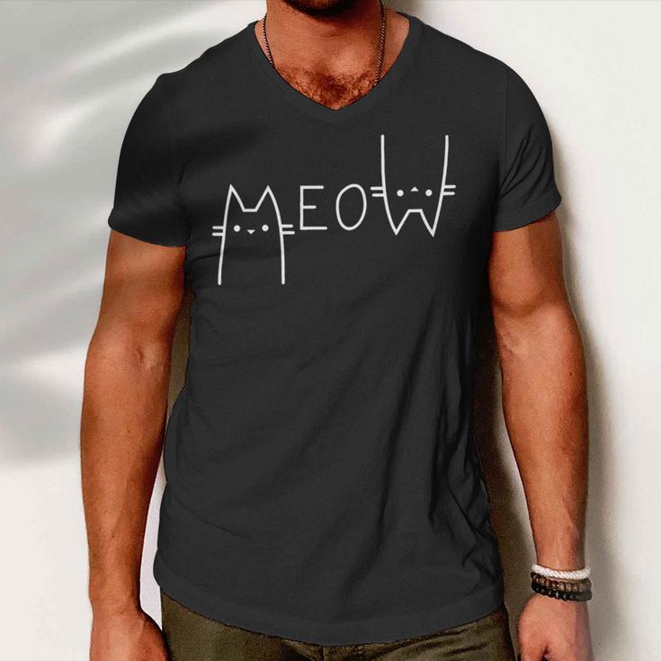 Meow Cat Shirt Meow Kitty Funny Cats Mom And Cat Dad 238 Trending Shirt Men V-Neck Tshirt