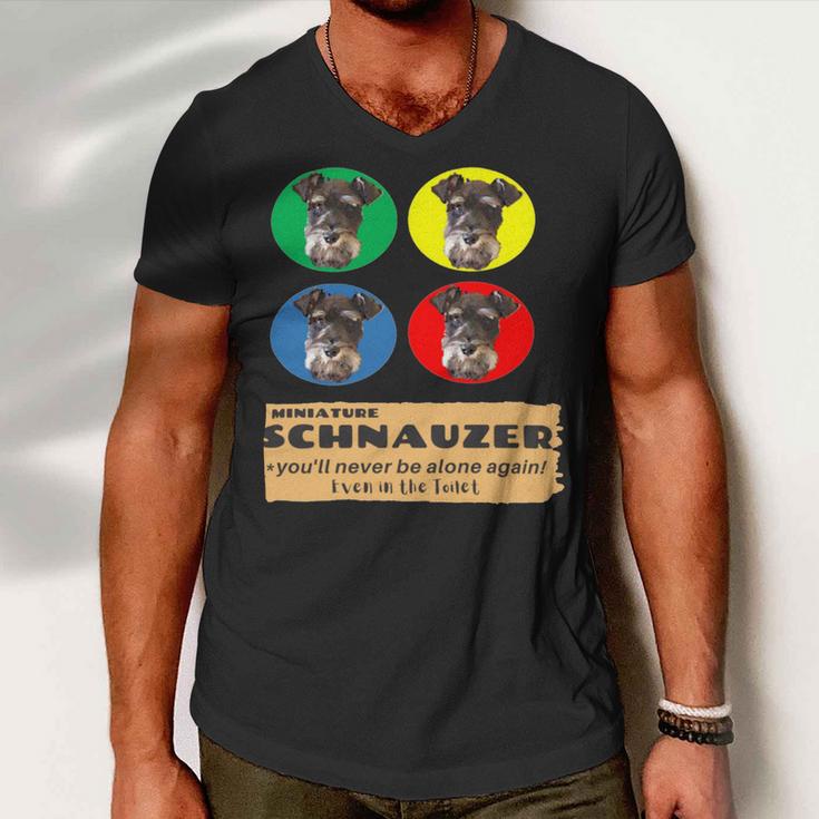 Miniature Schnauzer House Rule Cute & Loyal Dog Men V-Neck Tshirt