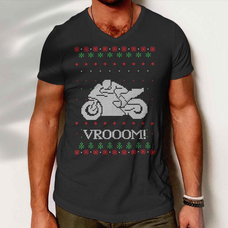 Motorcycle Ugly Christmaser Xmas 471 Shirt Men V-Neck Tshirt