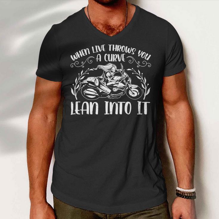 Motorcycle When Live Throws You A 470 Shirt Men V-Neck Tshirt