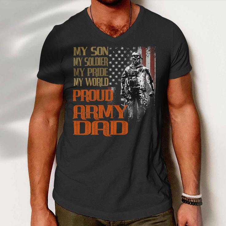 My Son Is A Soldier Hero Proud Army 708 Shirt Men V-Neck Tshirt