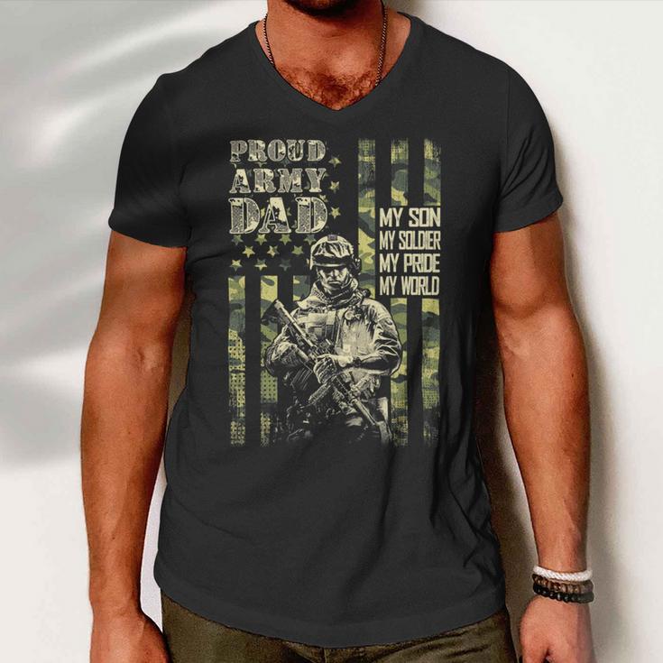 My Son Is A Soldier Proud Army Dad Us 706 Shirt Men V-Neck Tshirt