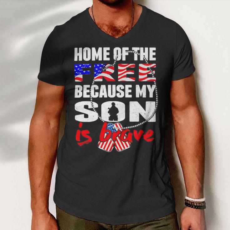 My Son Is Brave Home Of The Free Proud 716 Shirt Men V-Neck Tshirt