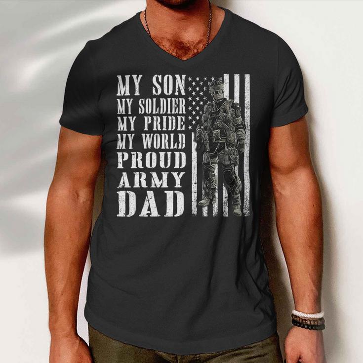 My Son Is Soldier Proud Military Dad 704 Shirt Men V-Neck Tshirt