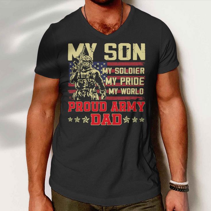 My Son Is Soldier Proud Military Dad 710 Shirt Men V-Neck Tshirt