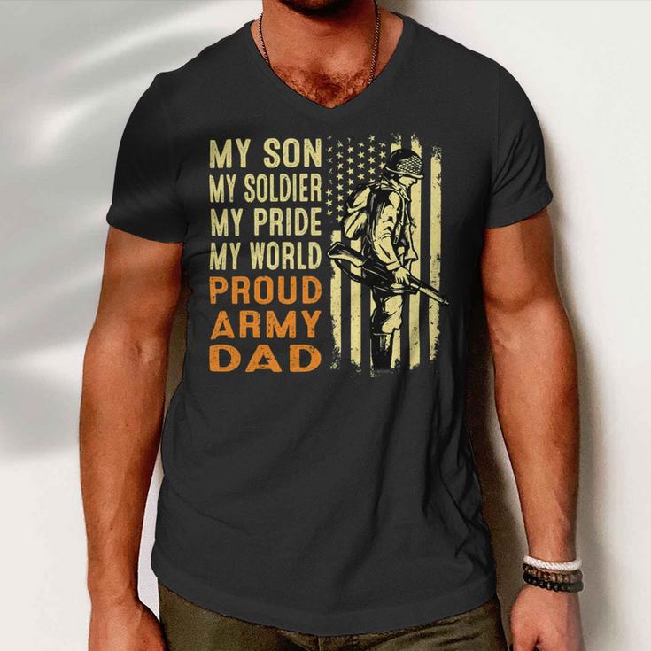 My Son Is Soldier Proud Military Dad 715 Shirt Men V-Neck Tshirt