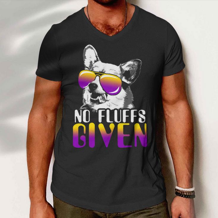 No Fluffs Given Corgi Sunglasses Pembroke Welsh Corgi Pwc Men V-Neck Tshirt