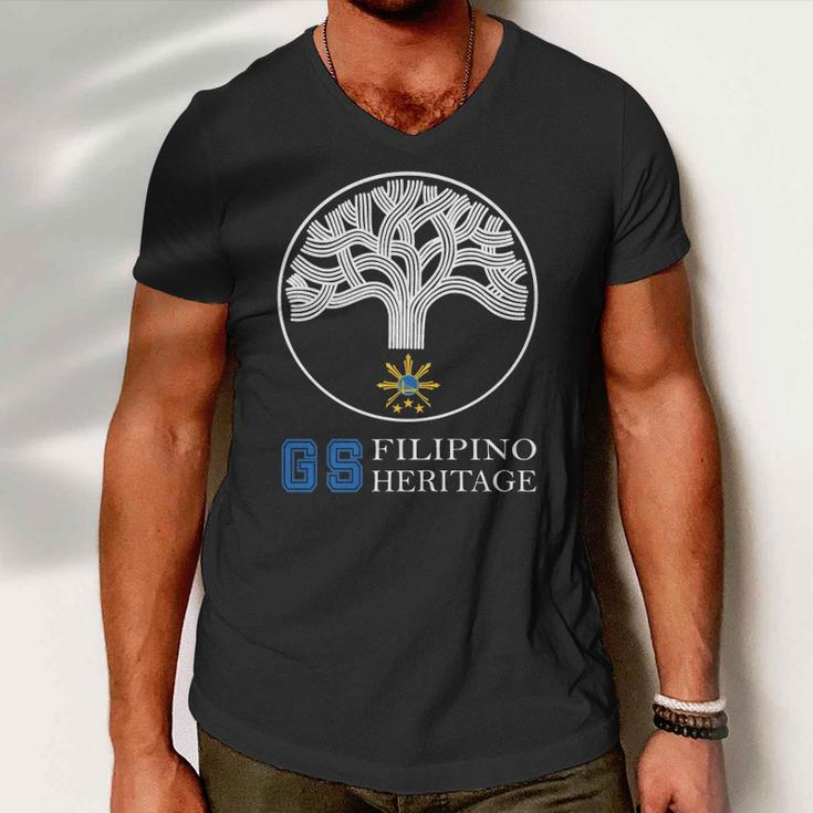 Oakland Filipino Pilipinas Basketball Heritage Men V-Neck Tshirt