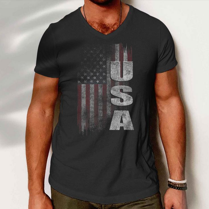 Patriotic Usa American Flag V2 Men V-Neck Tshirt