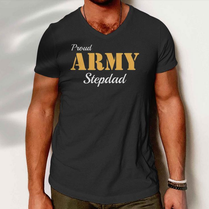 Proud Army Stepdad Fathers Day Men V-Neck Tshirt