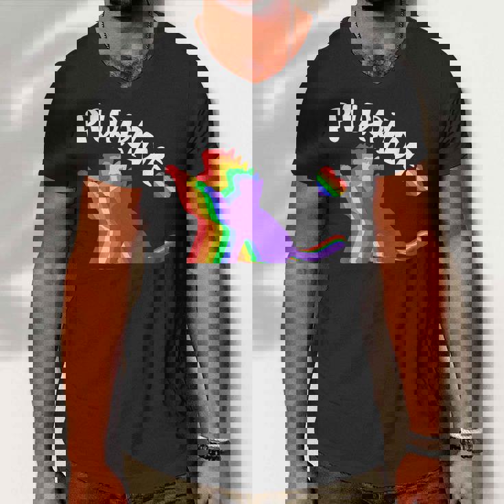 Purride Gay Pride Cat Pride Cat Cat Lgbtq Men V-Neck Tshirt