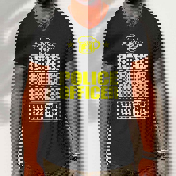 Retired Police Officer Beer Me Funny Retirement Men V-Neck Tshirt