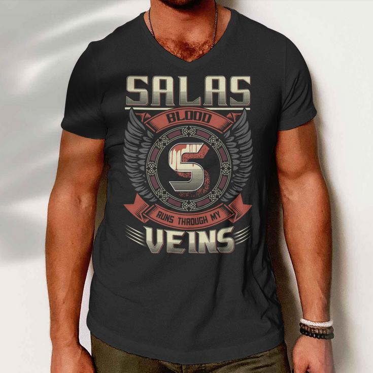 Salas Blood Run Through My Veins Name V3 Men V-Neck Tshirt