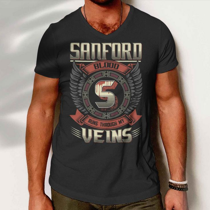 Sanford Blood Run Through My Veins Name V4 Men V-Neck Tshirt