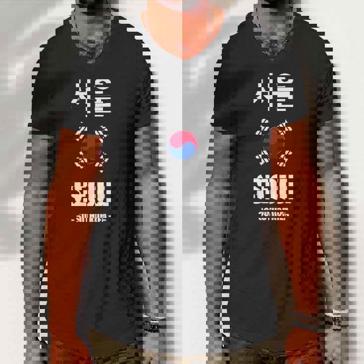 Seoul Kpop Korean Pop South Korea Gift Men V-Neck Tshirt