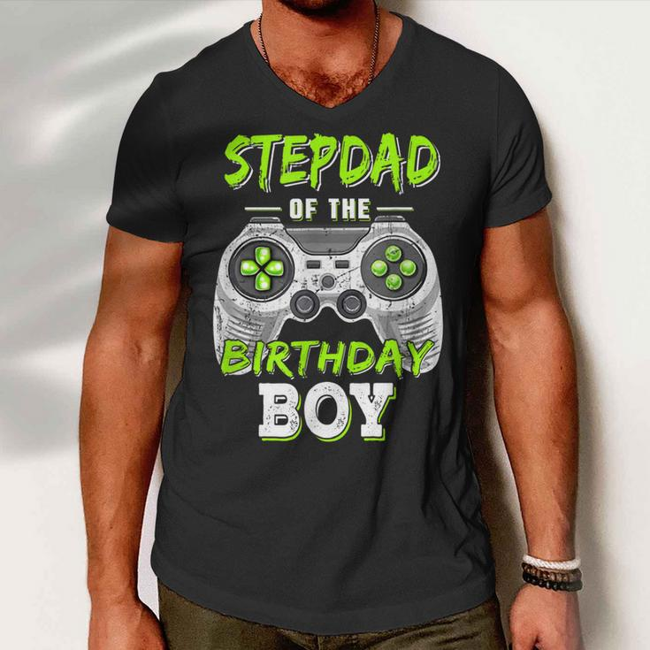 Stepdad Of The Birthday Boy Game Men V-Neck Tshirt
