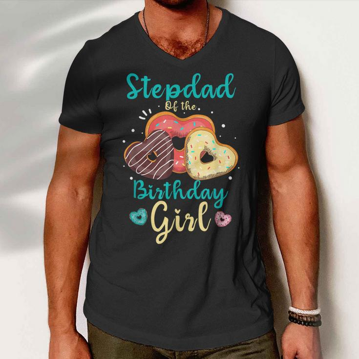 Stepdad Of The Birthday Girl Matching Family Birthday Men V-Neck Tshirt