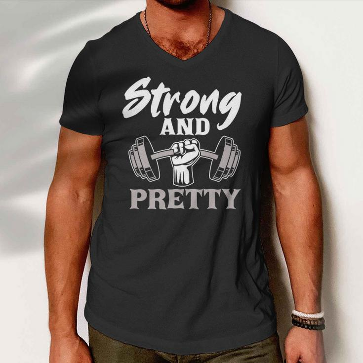 Strong And Pretty Gym Fitness Sport Bodybuilding Men V-Neck Tshirt