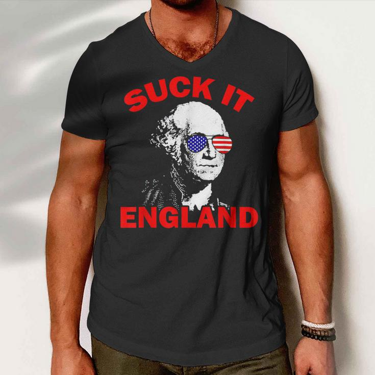 Suck It England Funny 4Th Of July Patriotic Men V-Neck Tshirt