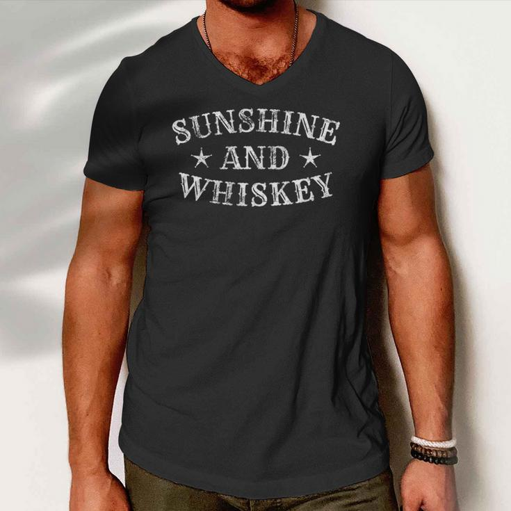 Sunshine And Whiskey Drinking Scotch Bourbon Lovers Alcohol Men V-Neck Tshirt