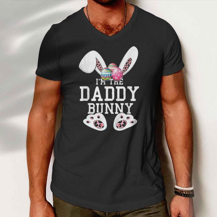 The Daddy Bunny Matching Family Happy Easter Day Egg Dad Men Men V-Neck Tshirt