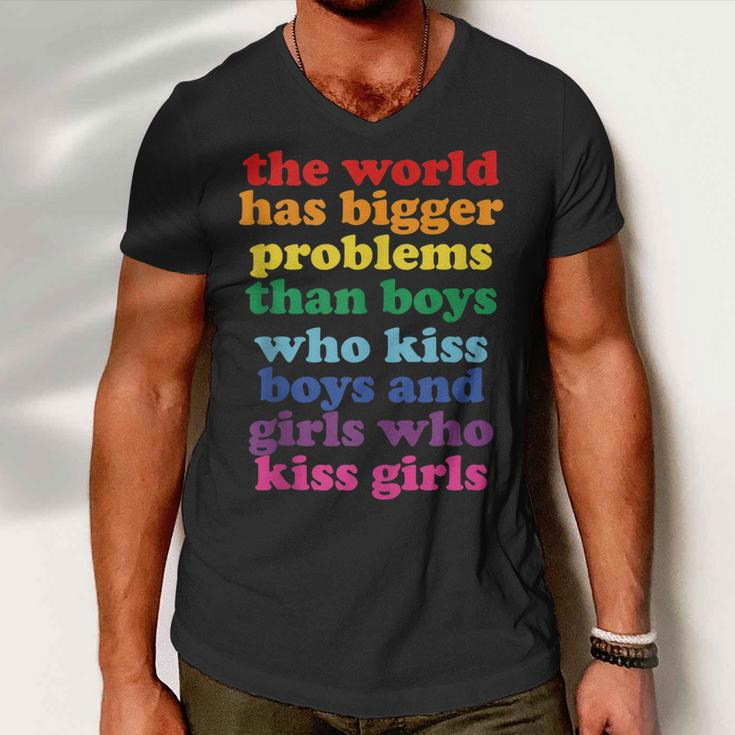 The World Has Bigger Problems Lgbt Community Gay Pride Men V-Neck Tshirt