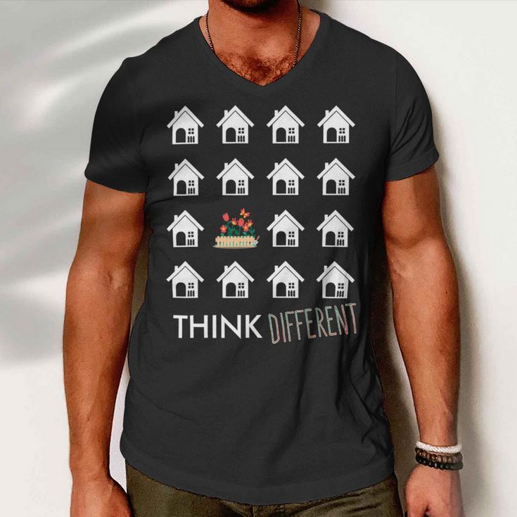 Think Different Build Gardens Not 558 Shirt Men V-Neck Tshirt