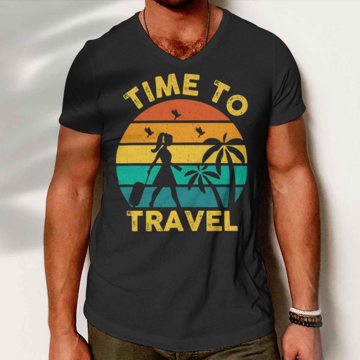 Time To Travel 807 Trending Shirt Men V-Neck Tshirt