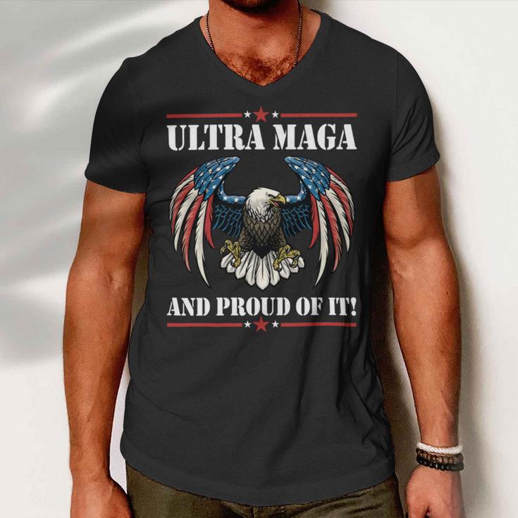 Ultra Maga Eagle Vintage Men V-Neck Tshirt