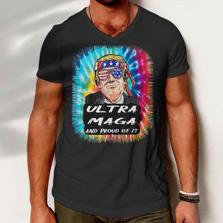 Ultra Maga Trump America Fun Tie Dye Men V-Neck Tshirt